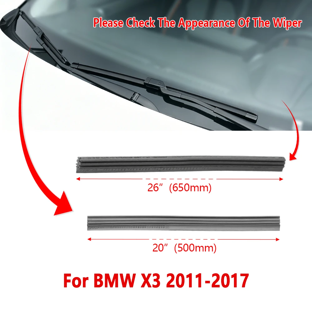 For BMW X3 2011 2012 2013 2014 2015 2016 2017 Wiper Refill Rubber Strip 20