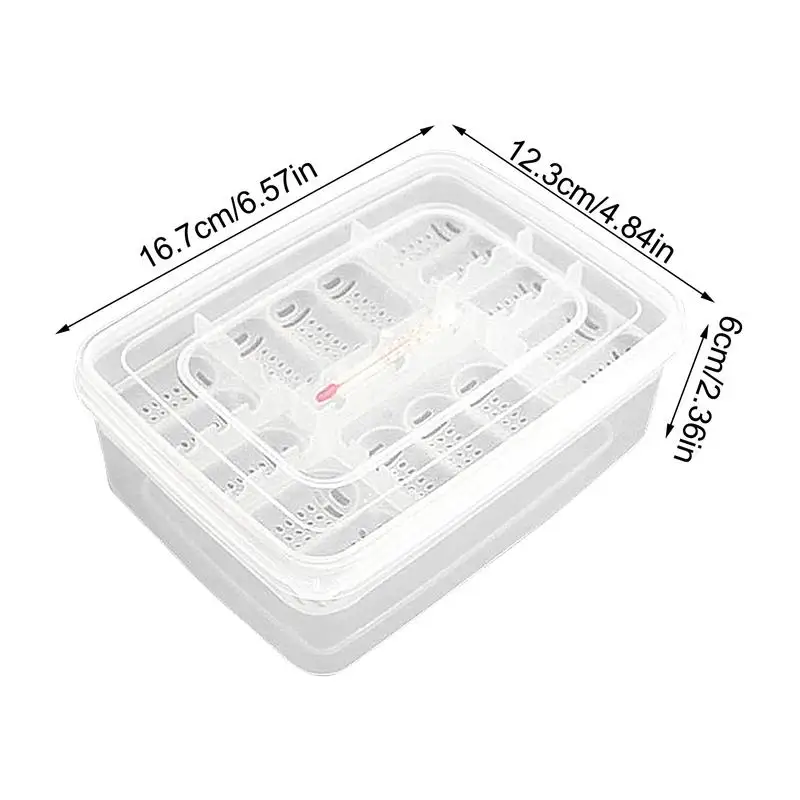 Scatola per incubatrice per uova di rettile fai da te 16 griglie scatola per boccaporto trasparente scatola da cova per lucertola serpente vassoio per uova Crawler accessorio per rettili geco