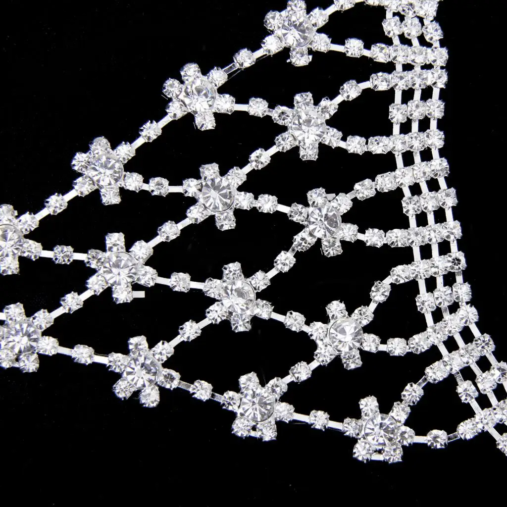 Crystal Flower Chainring Bracelet Bridal Jewelry Wedding Reception