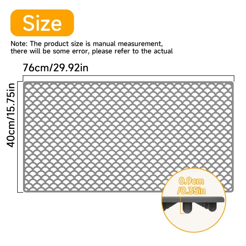 30*15.7 Inch Non-slip Silicone Kitchen Sink Protector Mat for Bottom of Kitchen Farmhouse Stainless Steel Porcelain Sink