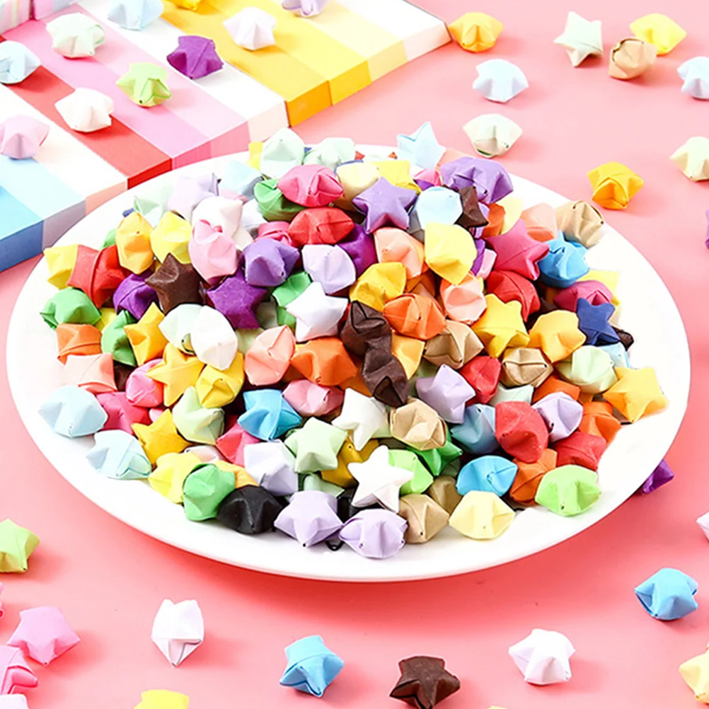 

540Pcs Star Origami Paper Strips Lucky Star Origami Colored Decorative Paper Wish Star for DIY Craft School Deco Christmas gifts