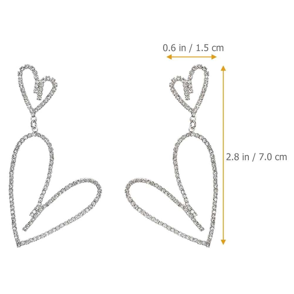 

Heart Earrings Pattern Rhinestone Love Birthday Jewelry for Women Drop Ohrringe Damen Dangle Trendy