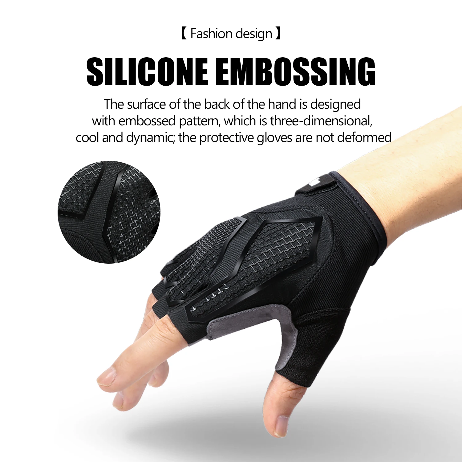 Guantes de Ciclismo de medio dedo para hombre y mujer, guantes de silicona líquida absorbentes de golpes, transpirables, para deportes, bicicleta,