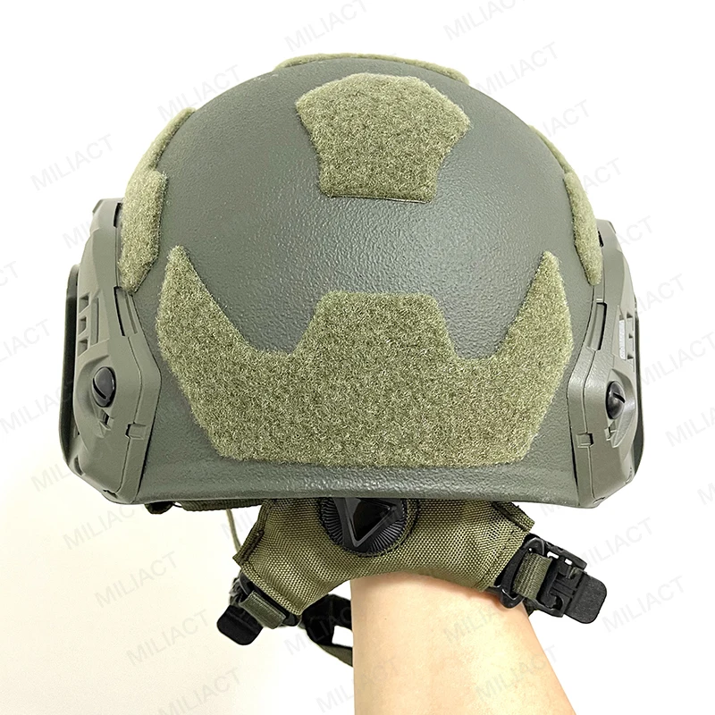 Capacete tático rápido Aramid SF, Capacete NIJ IIIA para caça ao ar livre, Capacete de corte alto com sistema largo do forro