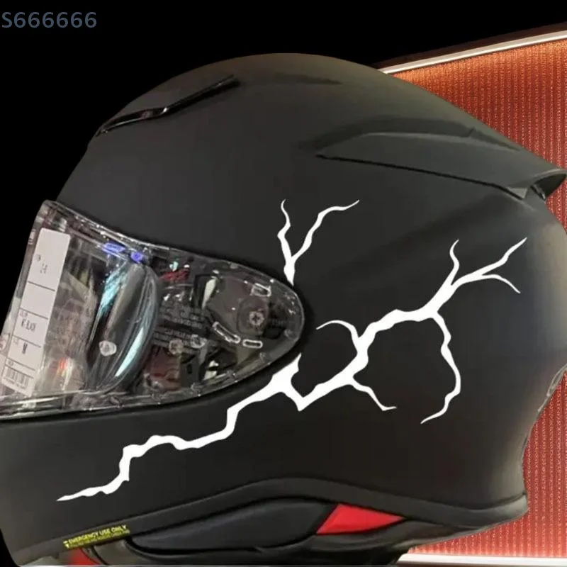 

Motorcycle Helmet and Fuel Tank Decals - Reflective Lightning Design for Enhanced Road Safety, Waterproof.