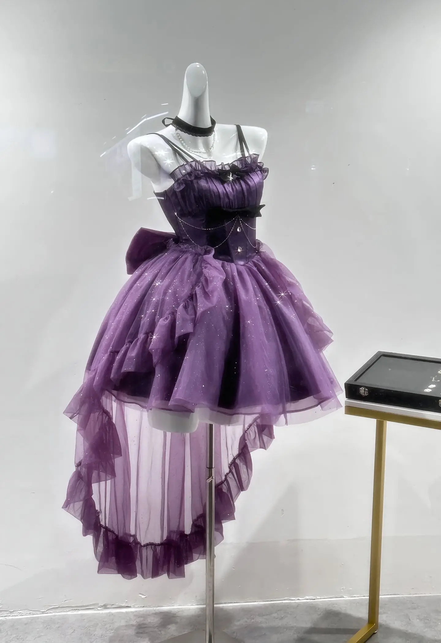 

Princess Feel Light Dress Purple Shiny Fishtail Lolita Skirt Cute Fluffy Tulle Women's Fashion Set Summer 2025 Bellow Design