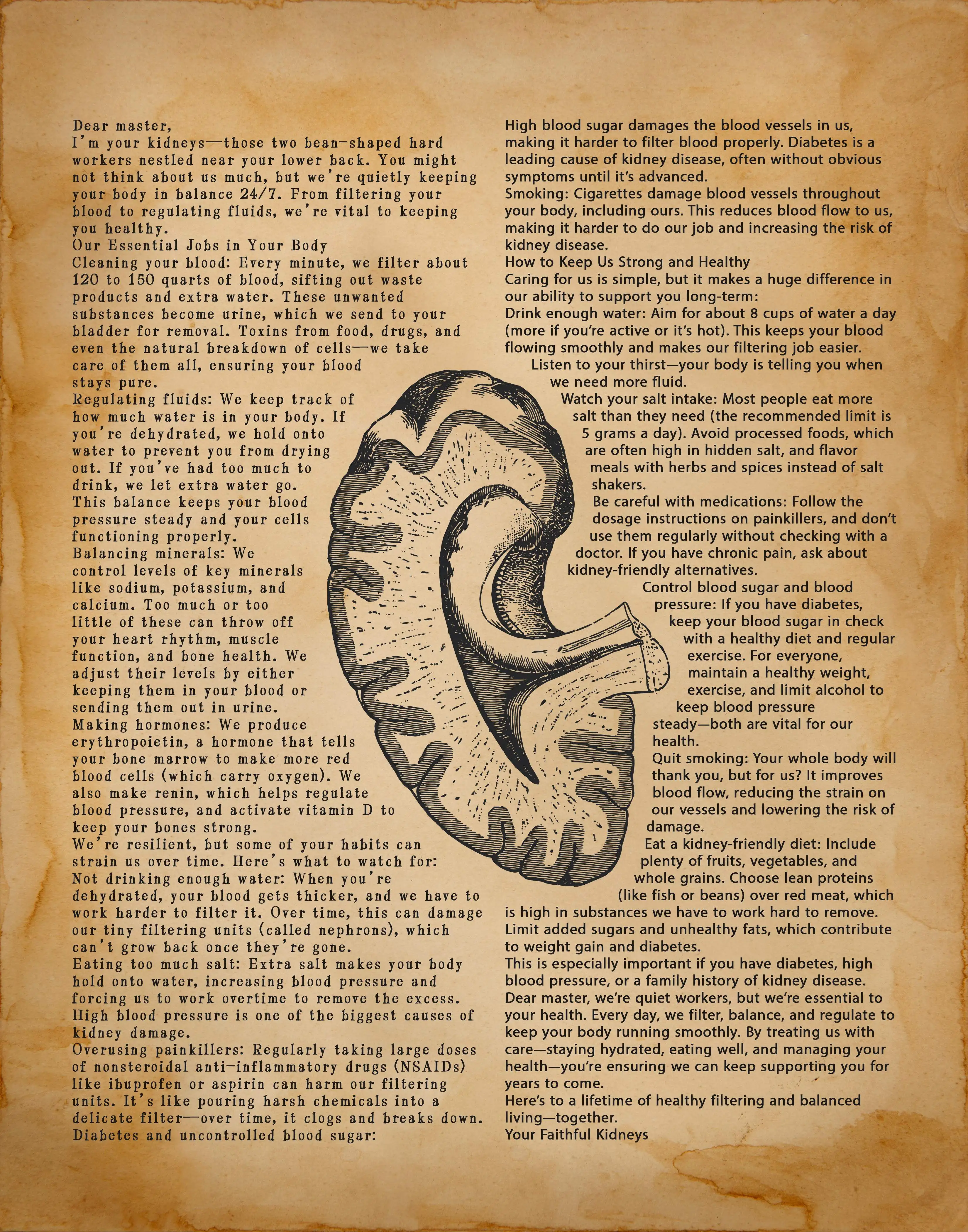 مخطط طبي، لوحة فنية جدارية للعناية بالكلى تحفيزية، 11 × 14 بوصة ورق صور أرشيف غير مؤطر، ملصق صحي وفن جدران #2