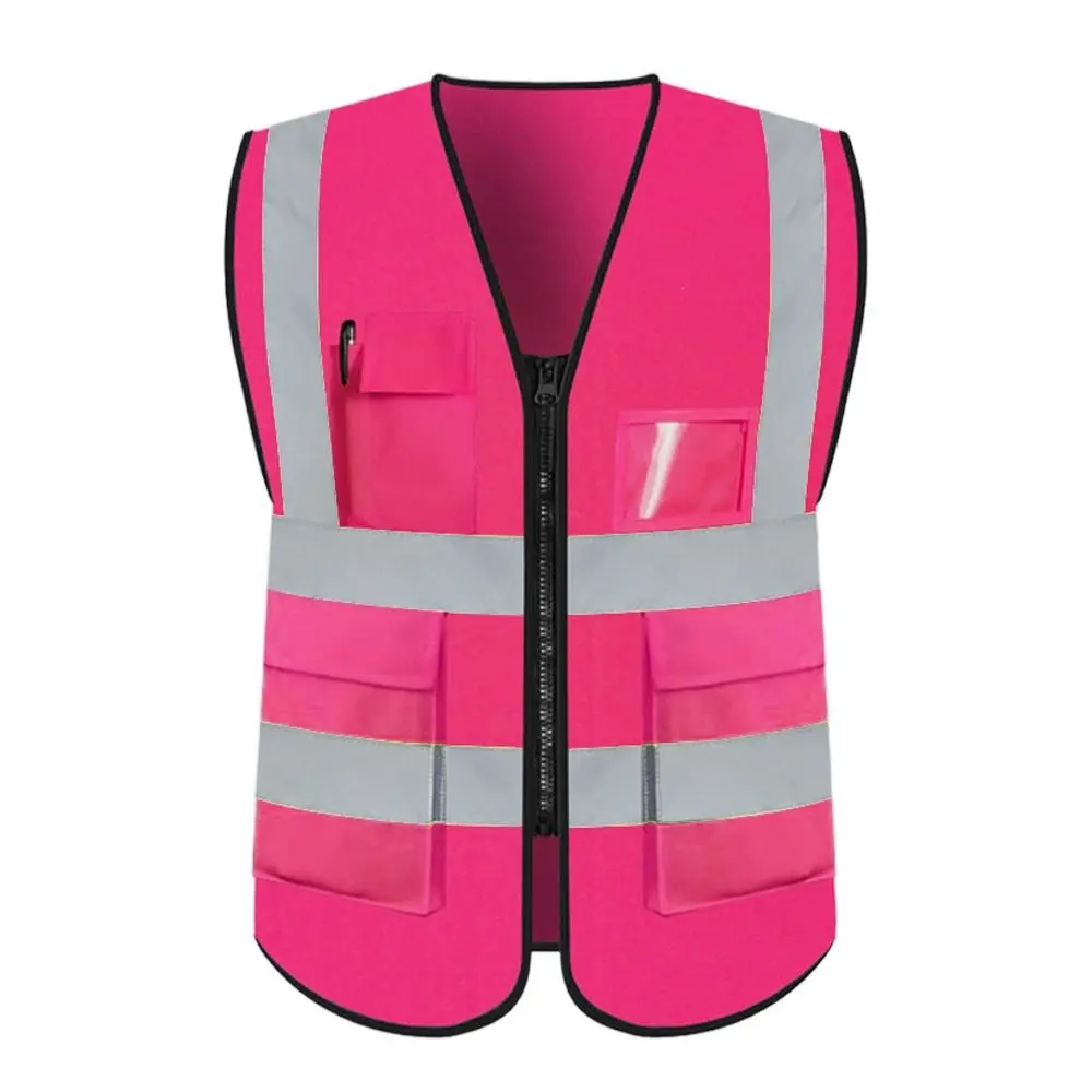 High Visibility Running Sports Vest Multicolors with Pocket Front Cycling Clothes Reflective Vest Paste