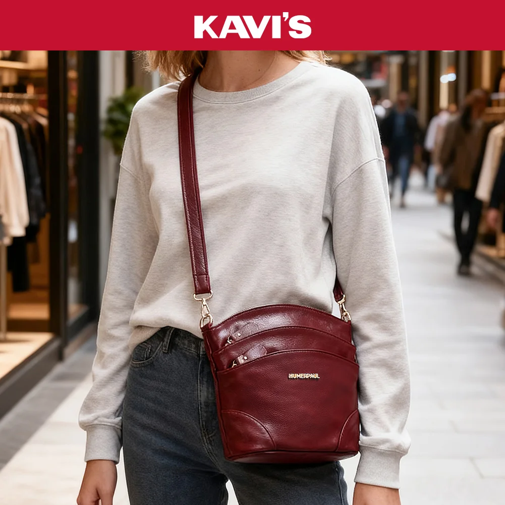 100% Genuine Leather Women Messenger Bags Casual Cell Phone Purse with Adjustable Strap Multiple Pockets Crossbody Shoulder Bag