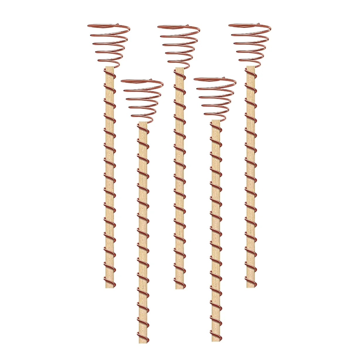 5PCS Electroculture Plant Stakes Long Copper Plant Garden Stakes Electroculture Copper Coil Antennas for Growing Garden