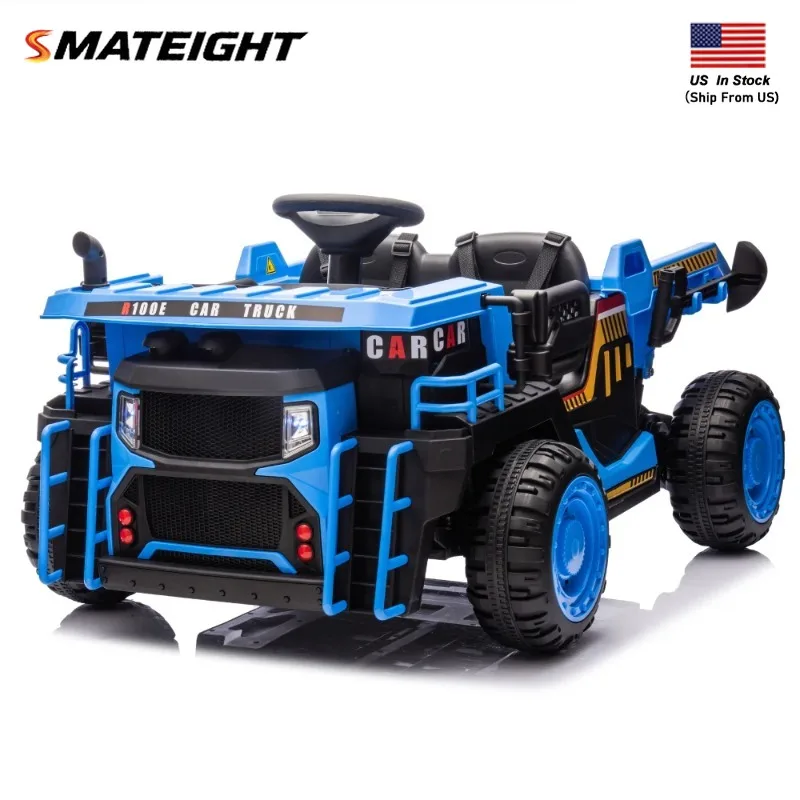 24V 2-Seater Kids Ride On Electric Car with Remote Control 400W Motor E-Dump Bed LED Lights Bluetooth MP3 USB Music Toy for kids