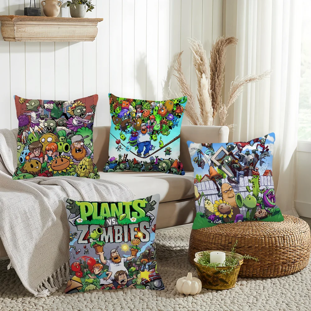 لعبة P-Plants vs. Z-Zombies كيس وسادة ديكور المنزل غطاء وسادة مناسب لغرفة النوم وأريكة مكتب السيارة #2