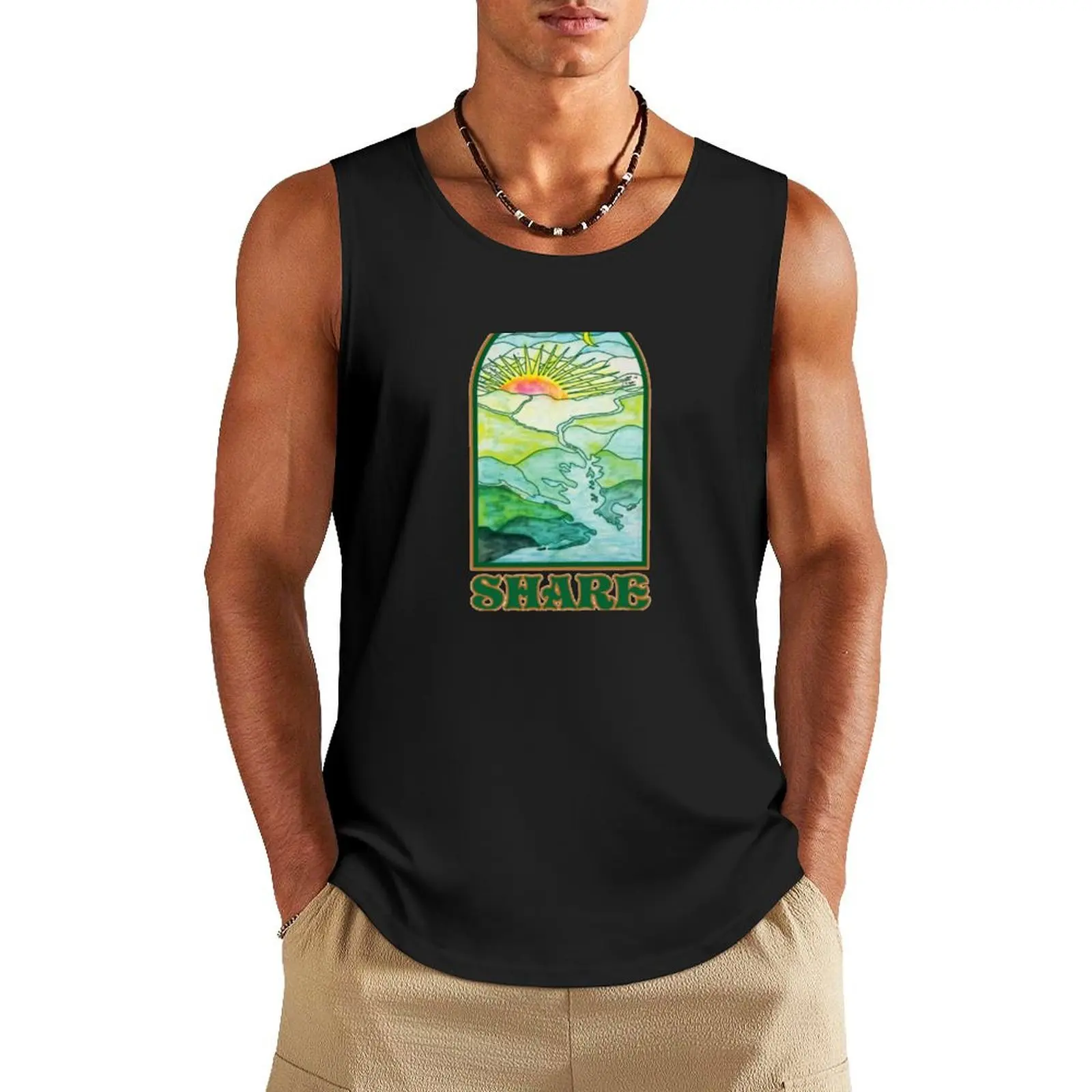 

River Valley Sunrise_Original Tank Top bodybuilding men gym top gym t shirt men