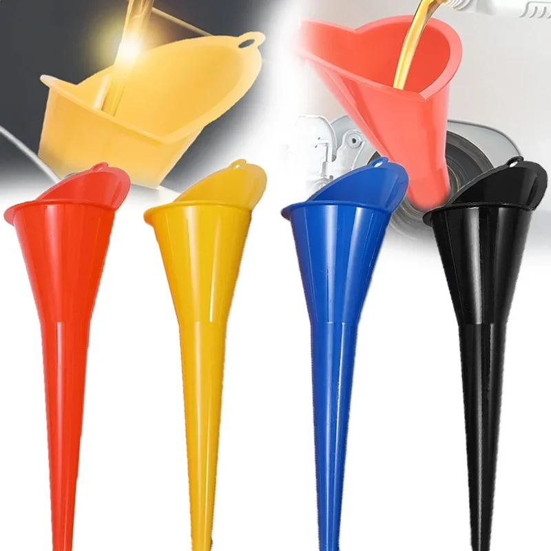 

1PC Plastic Long Stem Funnel Universal High Quality Multicolored Car Motorcycle Gasoline Oil Filling Tool Refuel Funnels