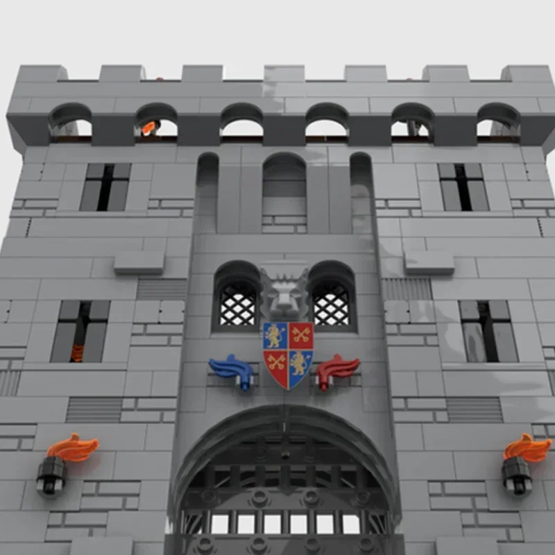 Średniowieczna Fortress Model Moc Klocki konstrukcyjne Zamek lwa Brama Technologia Klocki modułowe Prezenty Zabawki świąteczne Zestawy DIY Montaż