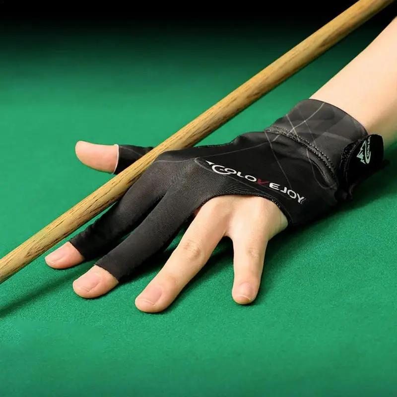 Billiards Glove Left Hand Three Finger Snooker Billiard Glove Non Slip Stickers Elasticity Billiard Training Gloves Accessories