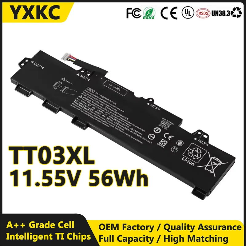 YXKC TT03XL 11.55V 56Wh Replacement Laptop Battery 6 cell For Hp Elitebook 755 850 G5 G6 Zbook 15u G5 G6 Hstnn-db8k 932824-2c1