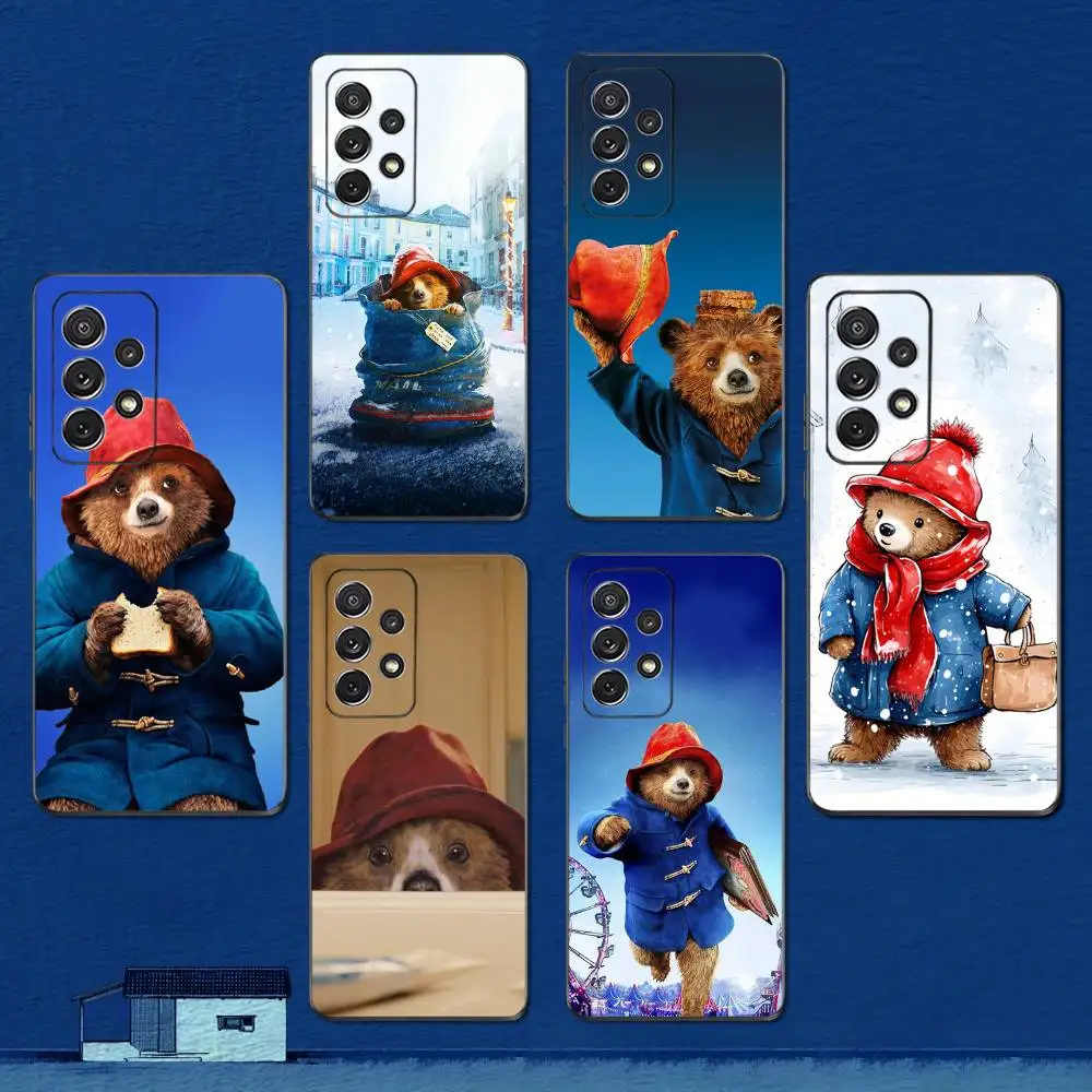 

Cute P-PaddingtonES bear Phone Case For Samsung S22,S21,S20,S10,S9,S25,S24,S23,Ultra,FE,Plus,Lite,Soft Silicone Black Cover