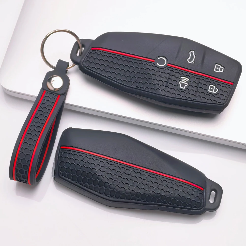 Silicone Key Cover With Lanyard For MG One For Roewe iMAX8 D7 Reliable Protection Anti Scratch Secure Premium Protective Durable