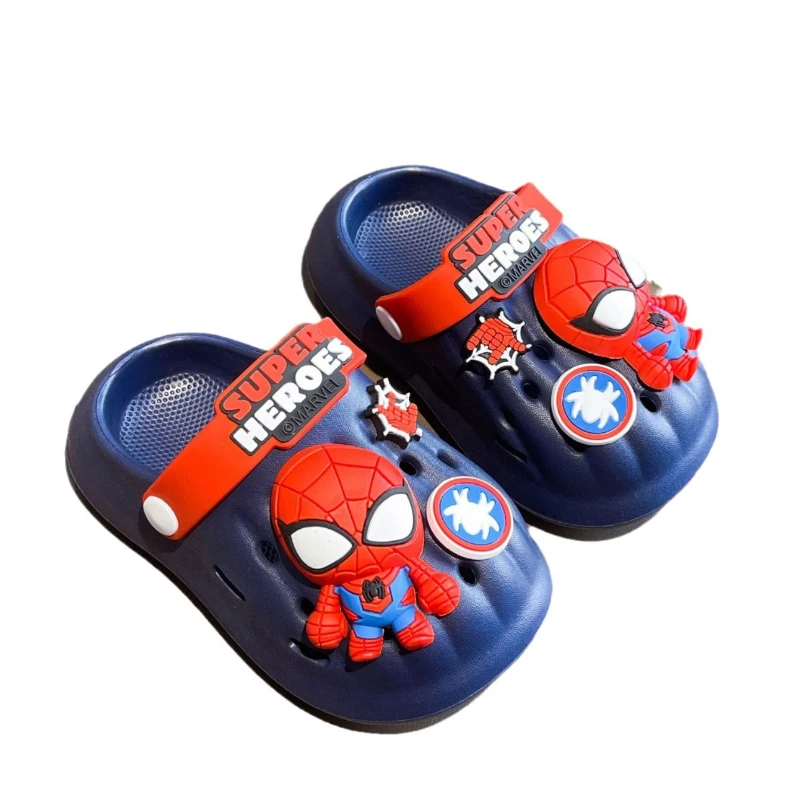 Disney sandali per bambini Cartoon Spiderman ragazzi pantofole bambini fondo morbido scarpe da casa sandali impermeabili antiscivolo per 1-6Y