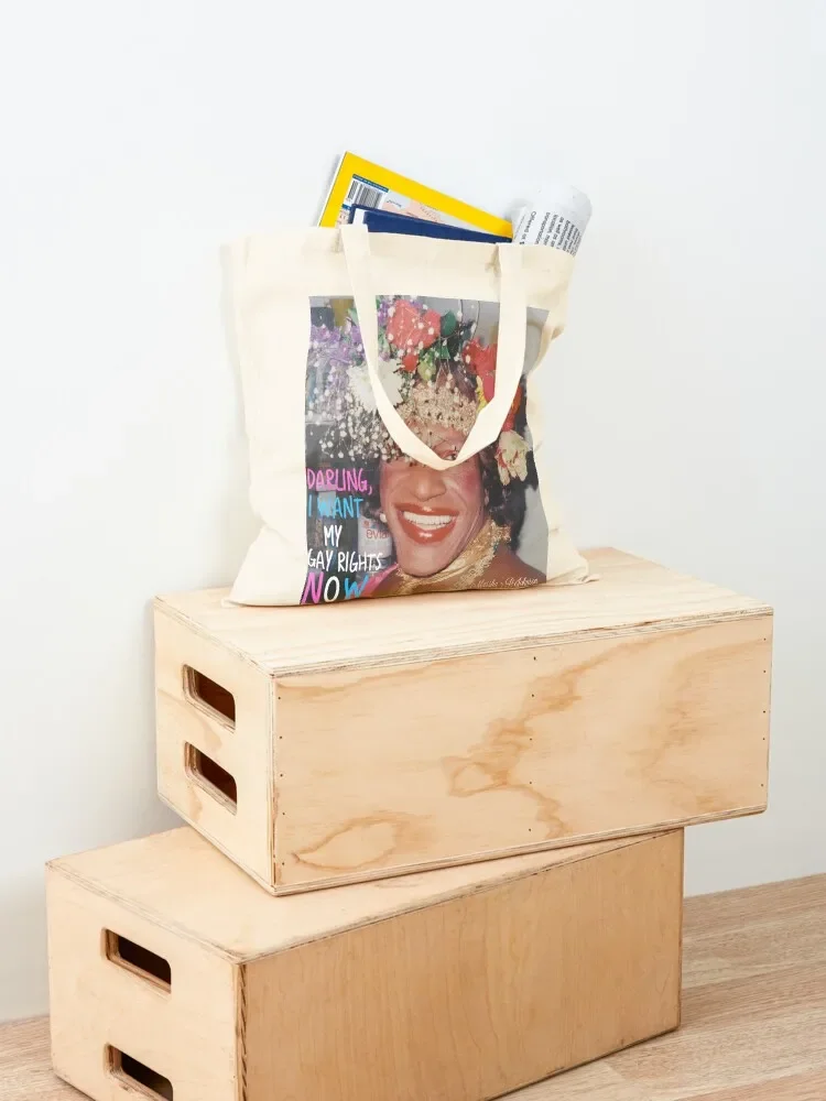 مارشا بي جونسون- دارلينج، أريد حقوقي المثليين الآن حقيبة حمل حمل حقائب قماش حقيبة حمل قابلة للتخصيص حقيبة كيس لطيف