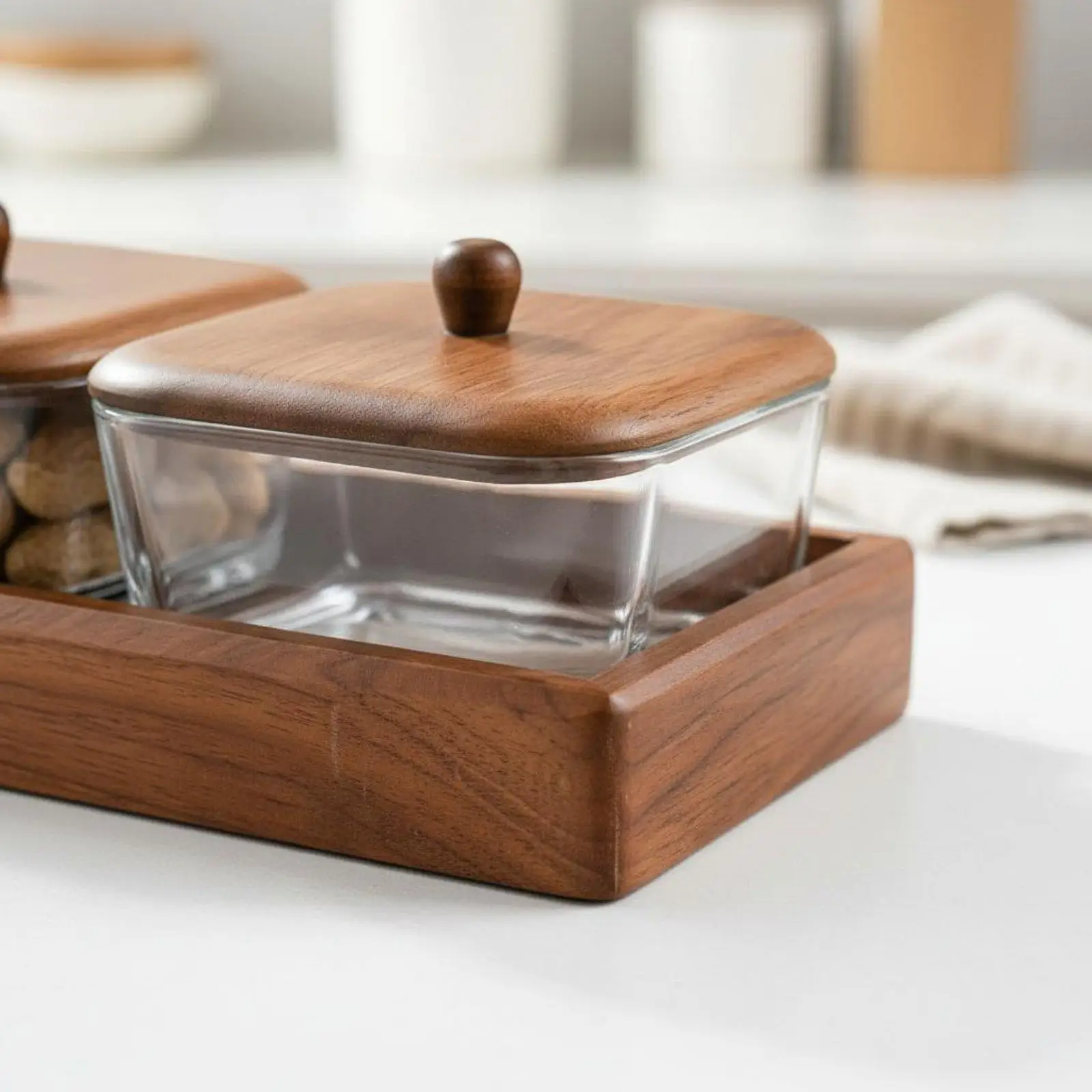 glass-relish-dish-set-with-wooden-tray-keeps-food-fresh-dustproof-divided