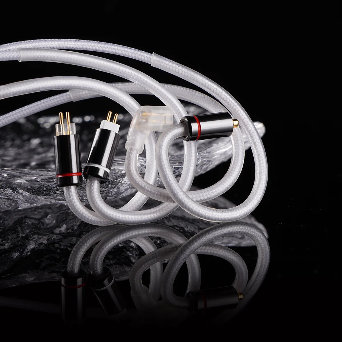 NiceHCK kabel Upgrade Earphone HiFi SnowWings 24K kawat lapisan ganda berlapis emas asli untuk DaVinci Delci Explorer 4U