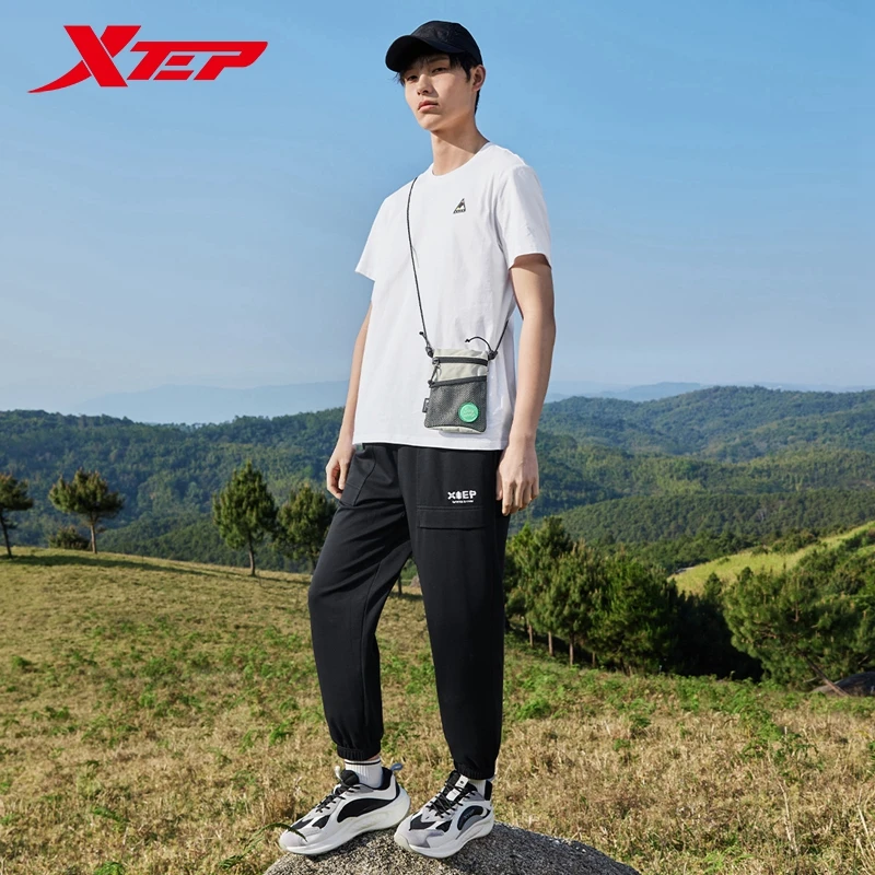 Xtep Knitted Trousers For Men 2024 Summer Comfortable Men\'s Pants Fashion Casual Breathable Soft Outdoor Bottoms 876229630129