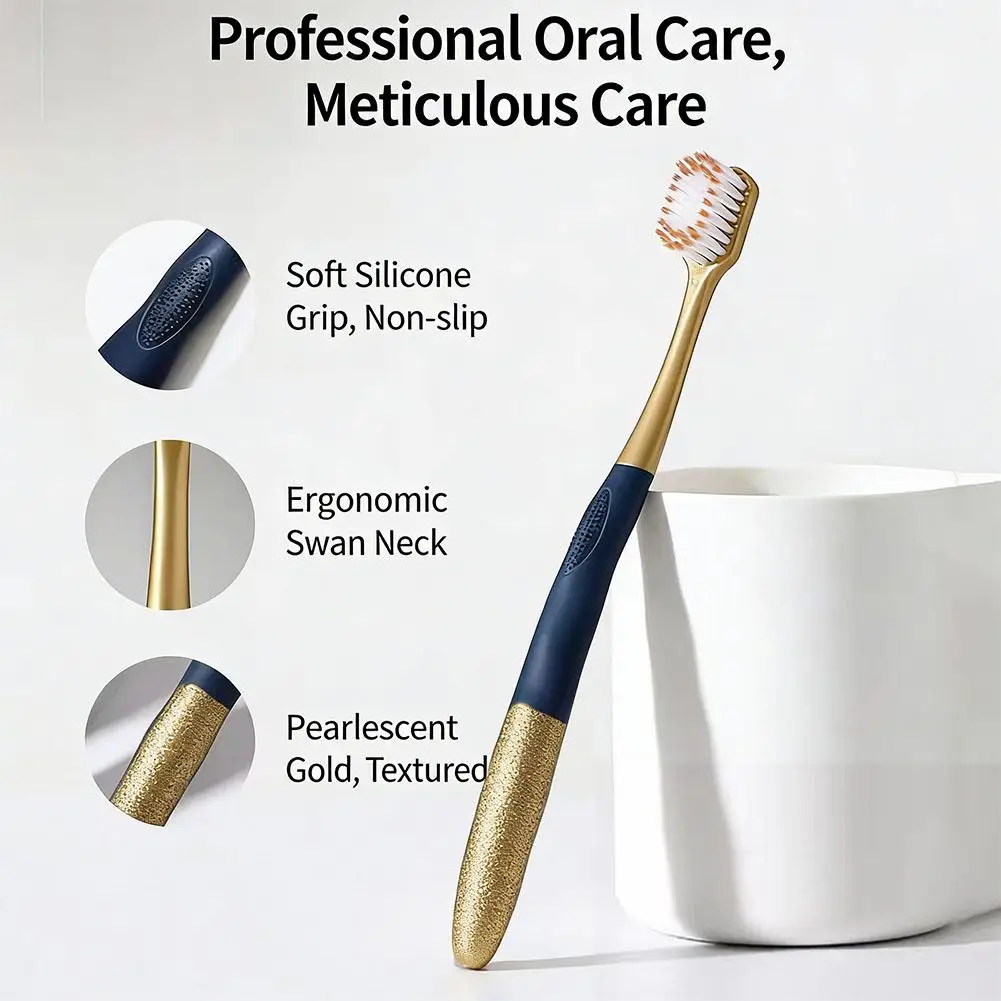 Household 6-Pack Soft Bristle Toothbrush For Men & Women Wide Head Gentle Cleaning Clean Teeth And Protect Gums