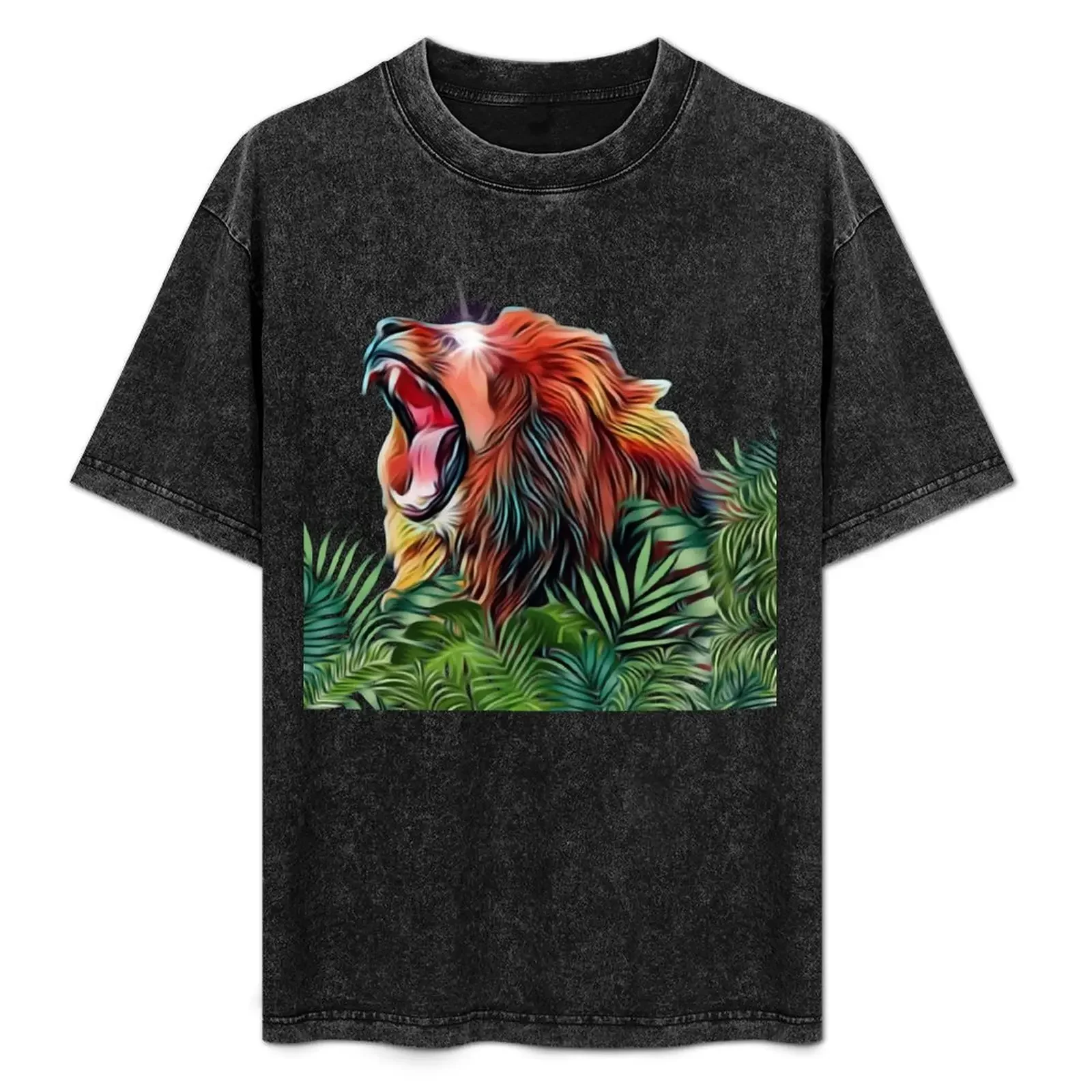 

Lion Laser Eye T-Shirt anime cheap stuff cute clothes T-shirts for men cotton
