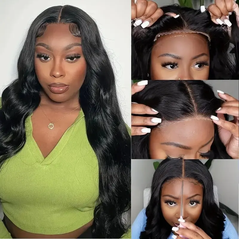 Rosabeauty HD Transparent Body Wave Nature Color Lace Frontal Wig 13X4 Front 100% Human Hair 5X5 Glueless Wig 250 Density