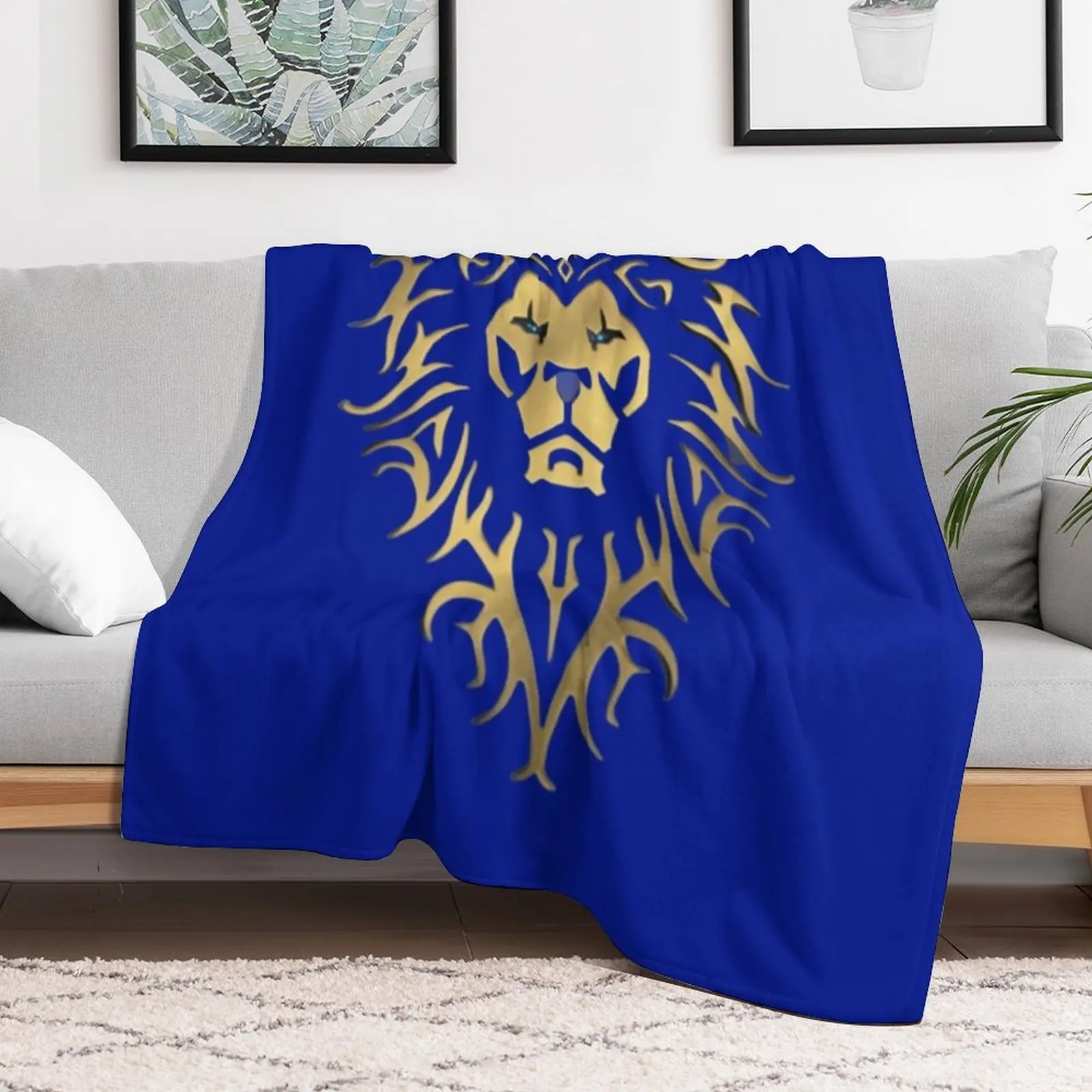 Alliance logo of the game World of warcraft - WoW - Throw Blanket Custom Soft Big Heavy Blankets