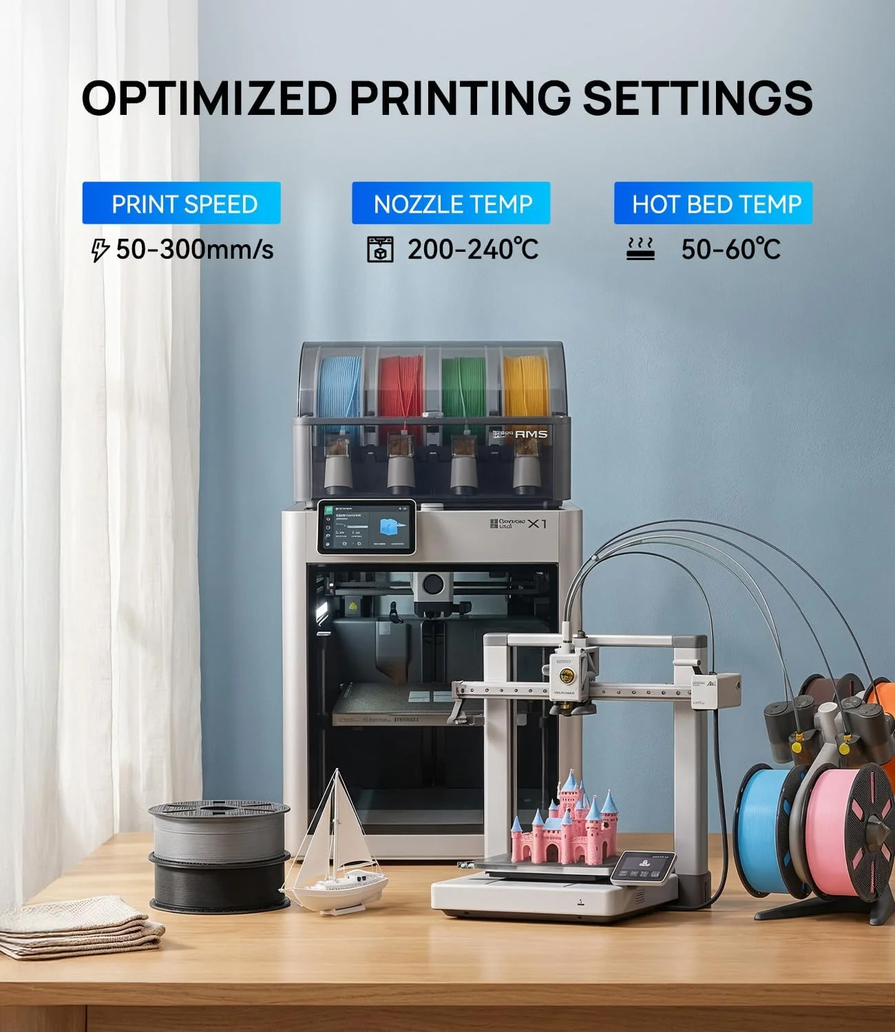JAYO 2.2KG 3D PLA Printer Filament Mix-colors PLA 1.75mm No Bubble & Non-toxic 3D Printing Materials for 3D Printer & 3D Pen