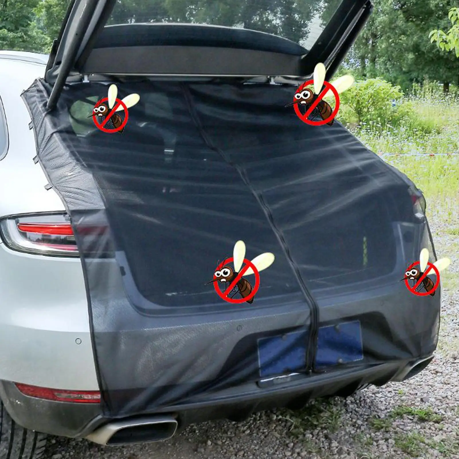 

Truck Cargo Net Magnetic Mesh Net Trunk Ventilation Netting Fly Screen For Vehicle Trailer RV Outdoor Tent Travel Picnic Camping