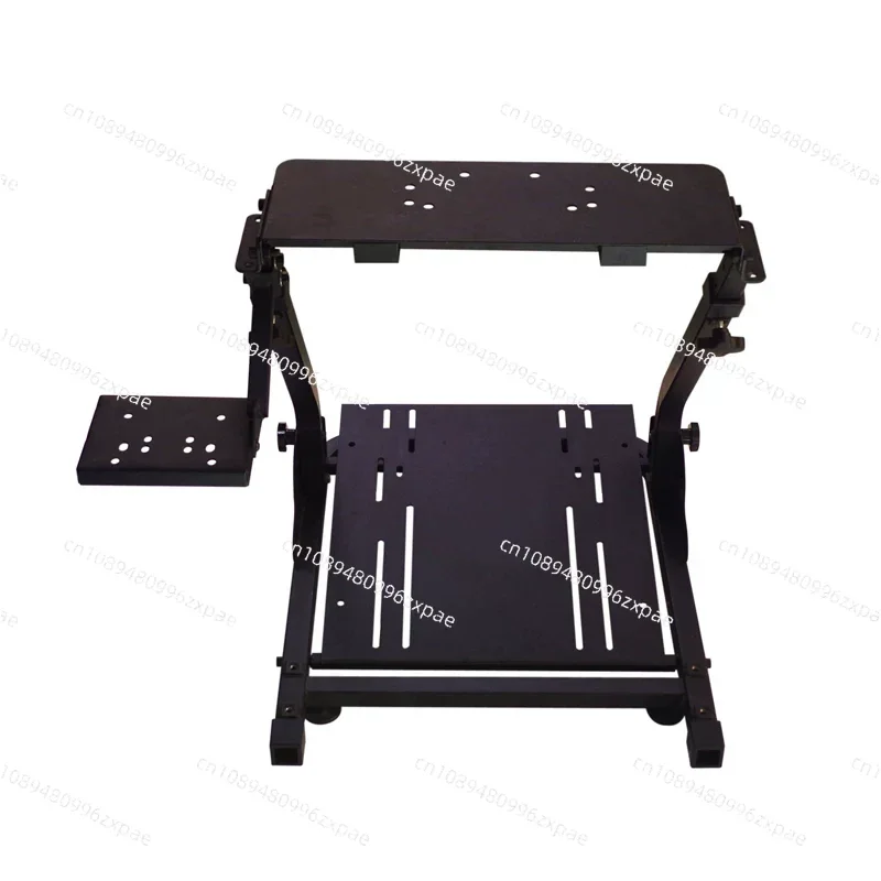 Folding racing simulation steering wheel game mounting panel reinforcement for enhanced stability