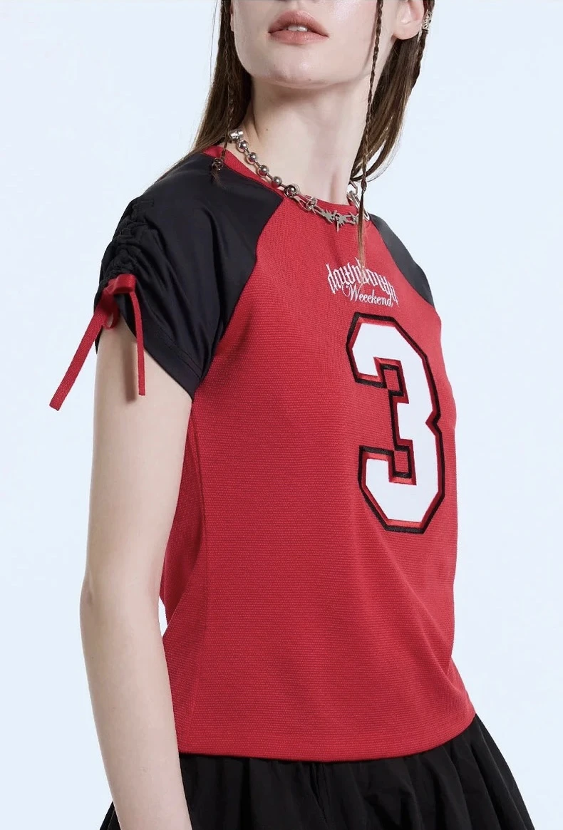 تأثير التخسيس ort Sve تي شيرت oulder إدراج تصميم عادية Sle المرأة Faion كلية Sle رقم 3 #4