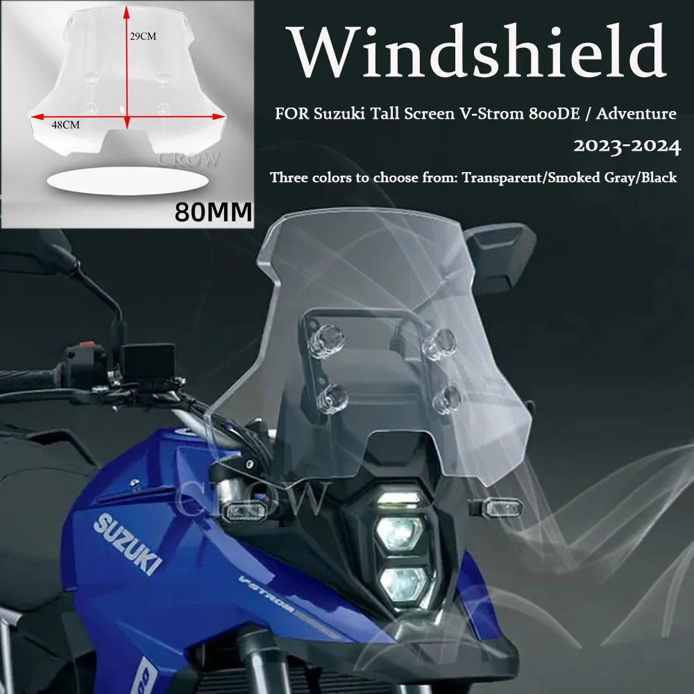 2023-2024 FOR Suzuki Tall Screen V-Strom 800DE / Adventure Wind Shield Windshields Tall Windscreen High Screen Deflector Protect