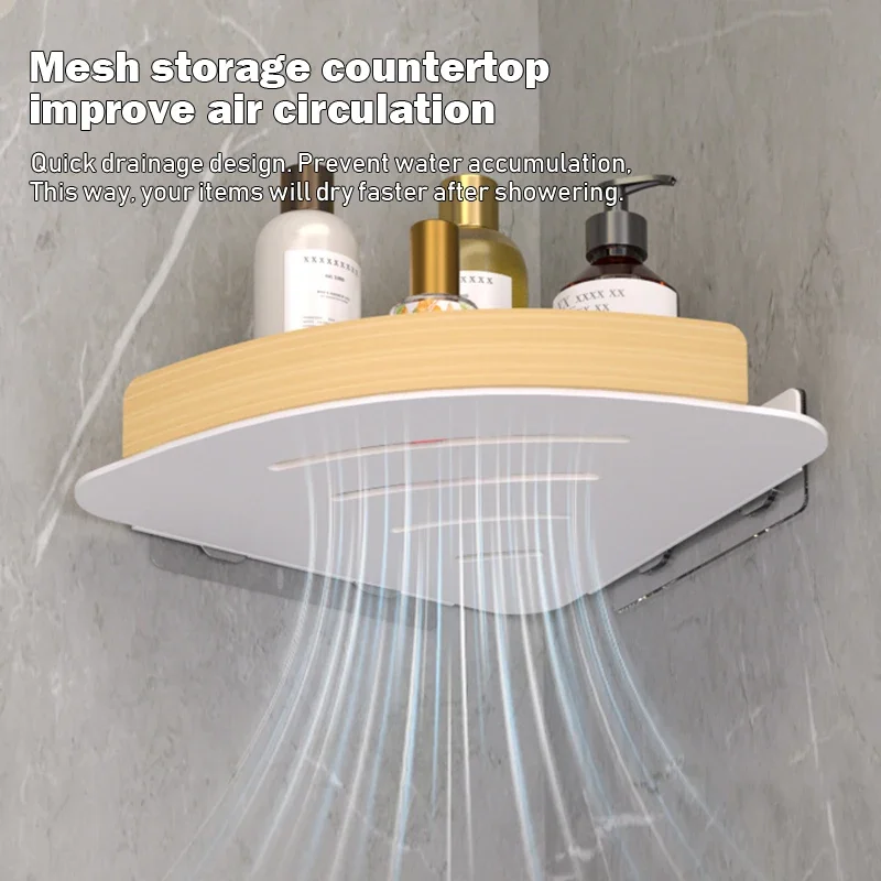 Bathroom storage rack, no drilling required, bathroom tripod, wall mounted corner stand, washbasin and shower storage rack