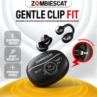 Audífonos Zombiescat B16, Auriculares Inalámbricos Bluetooth 6.0 con Clip para Oreja, HiFi Estéreo, Deportivos, con Cancelación de Ruido ENC, Llamadas Claras, TWS