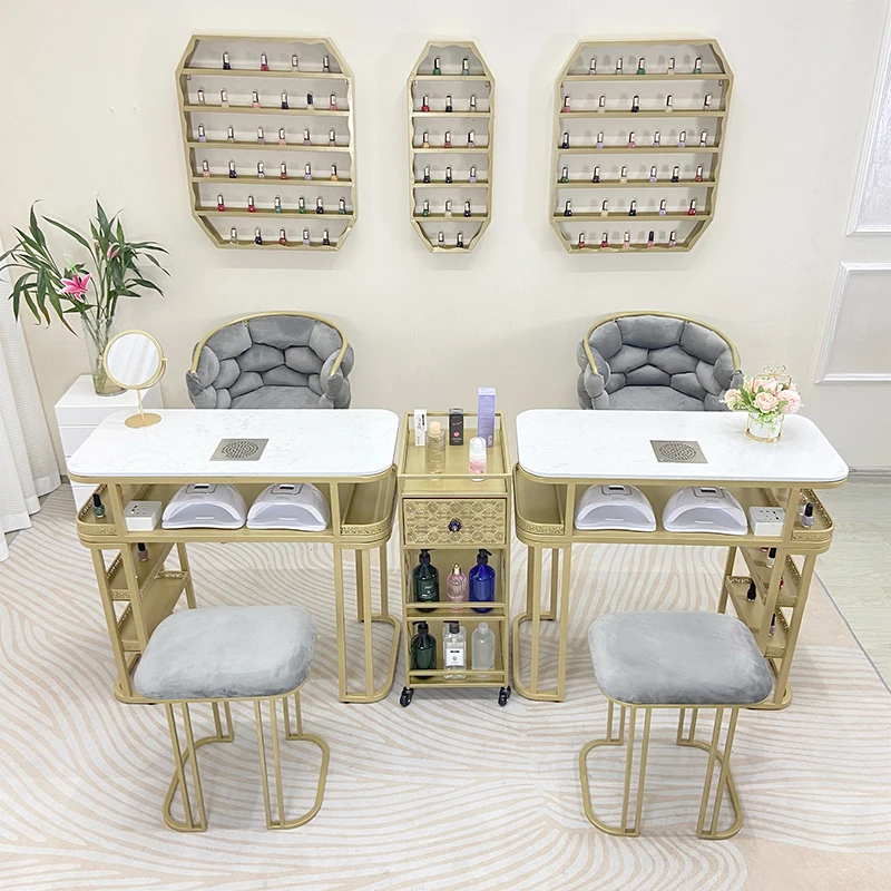 

European Storage Nail Desk Professionals Drawer Nordic Designer Nail Desk Salon Equipment Reception Nageltisch Salon Furniture