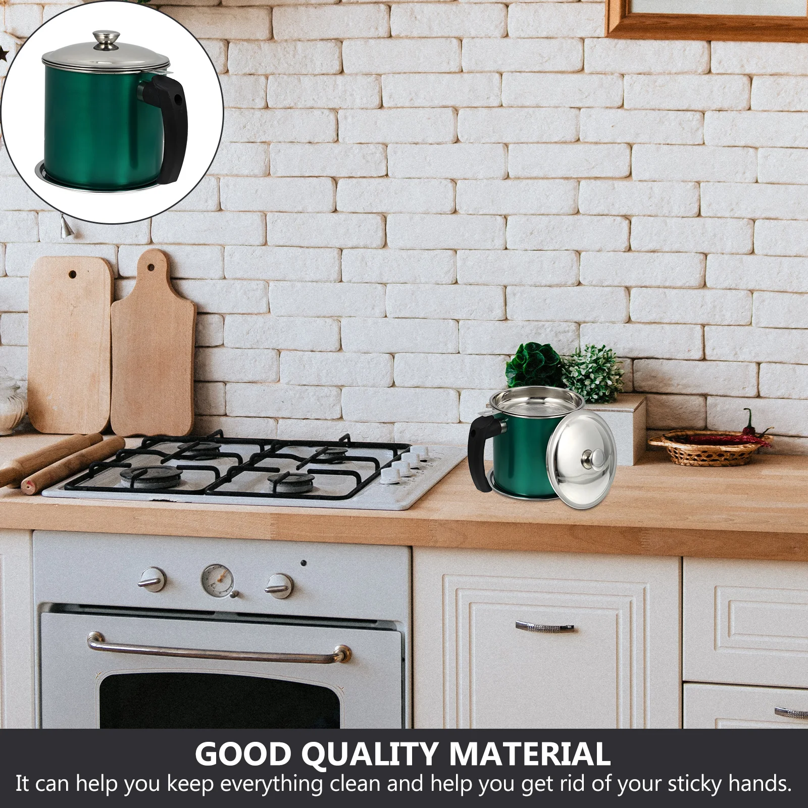 

1Pcs Kitchen Oil Storage Bottle with Fine Mesh Filter Reusable Oil Can Drip Free Handle Design Supply