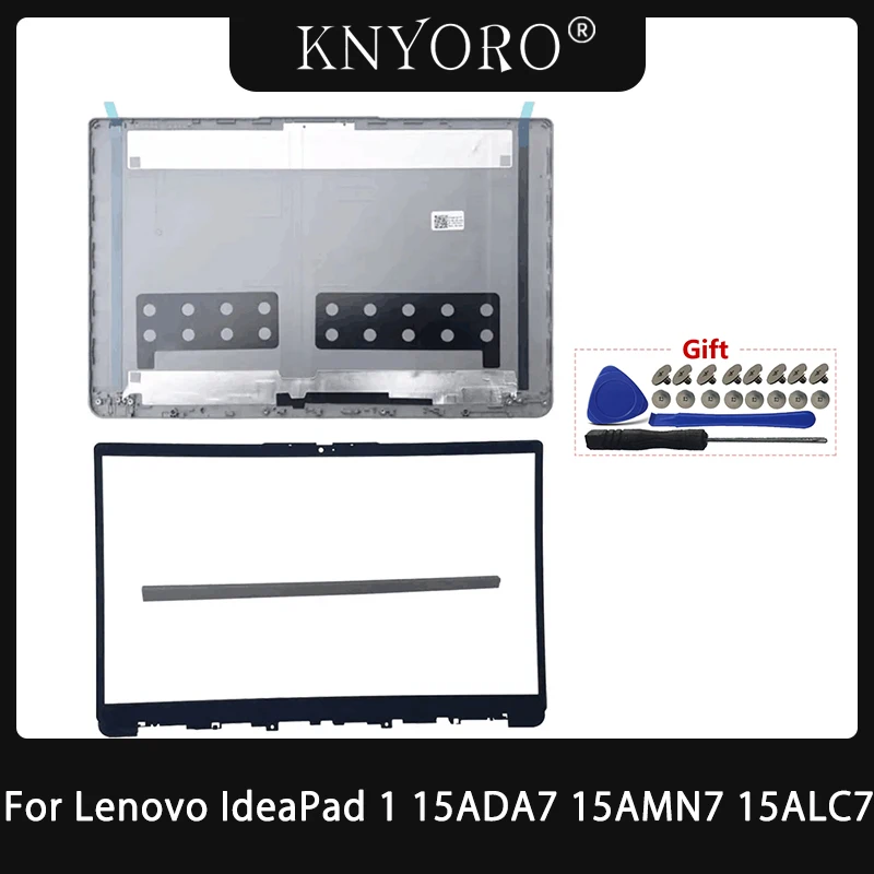 laptop lcd tampa traseira painel frontal tampa do eixo caixa cinza prateada substituicao superior lenovo ideapad 15ada7 15alc7 15amn7 2023 novo 01