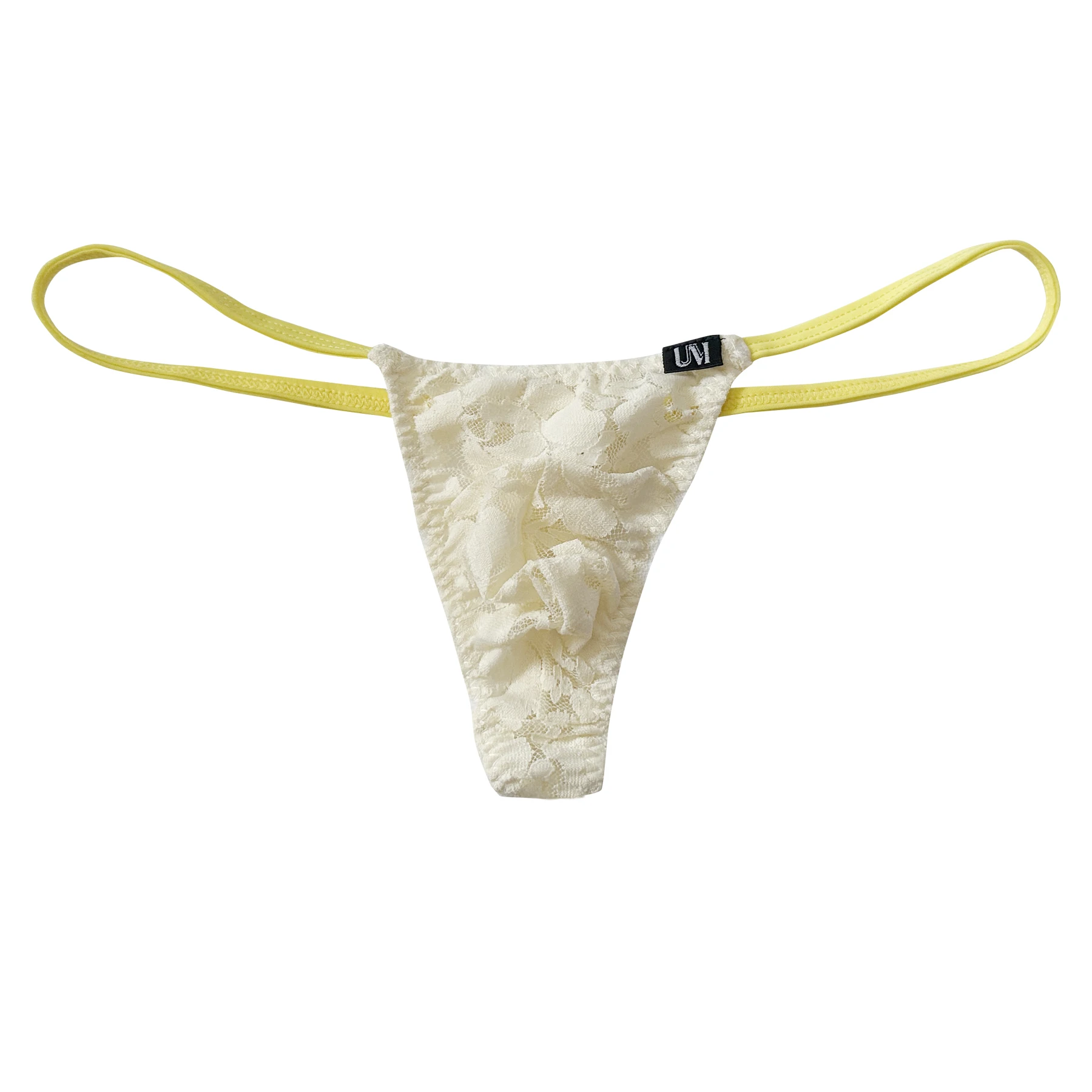Men Low Waist Transparent Lace Thong Ultra Thin Sheer Mesh T Pants Ergonomic Support Pouch Soft Stretch Underwear