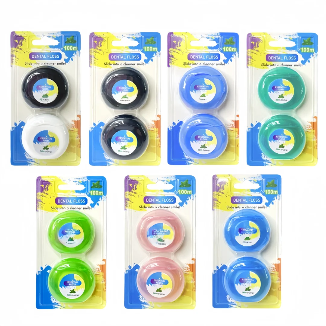 2 stücke 50 M/Rolle Micro Wachs Zahnseide Superfeine Mint Zahnseide Zahnstocher Zahnseide Pick Interdentalbürste Oral hygiene Sauber Draht