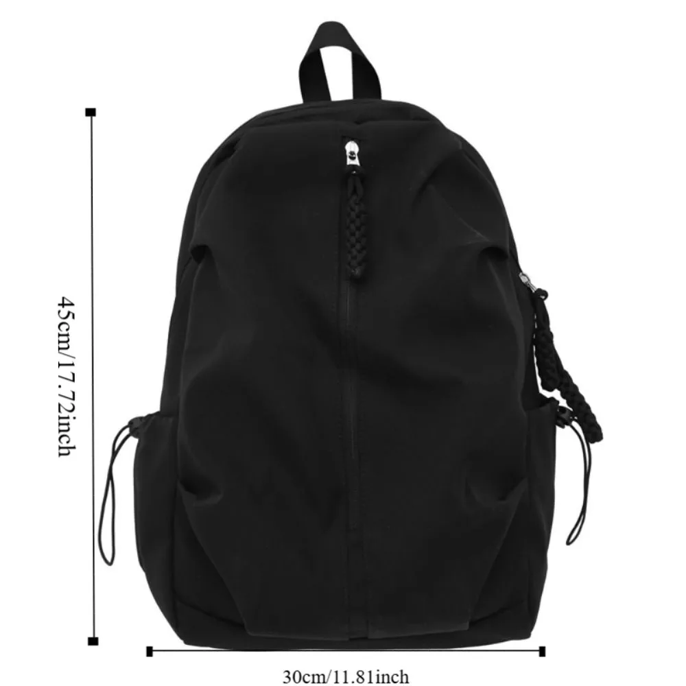 New Large Capacity Simple Backpack Solid Color Lightweight College Bag Waterproof Student Backpack Outdoors