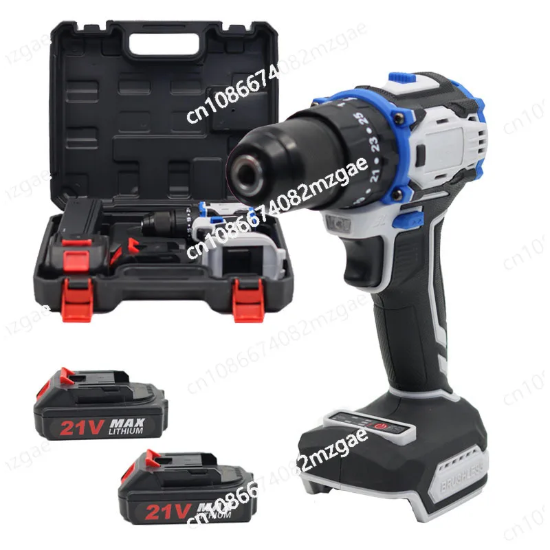 Brushless Three Function Impact Drill, Handheld Rechargeable Lithium Electric Drill, Pistol Drill, Electric Screwdriver