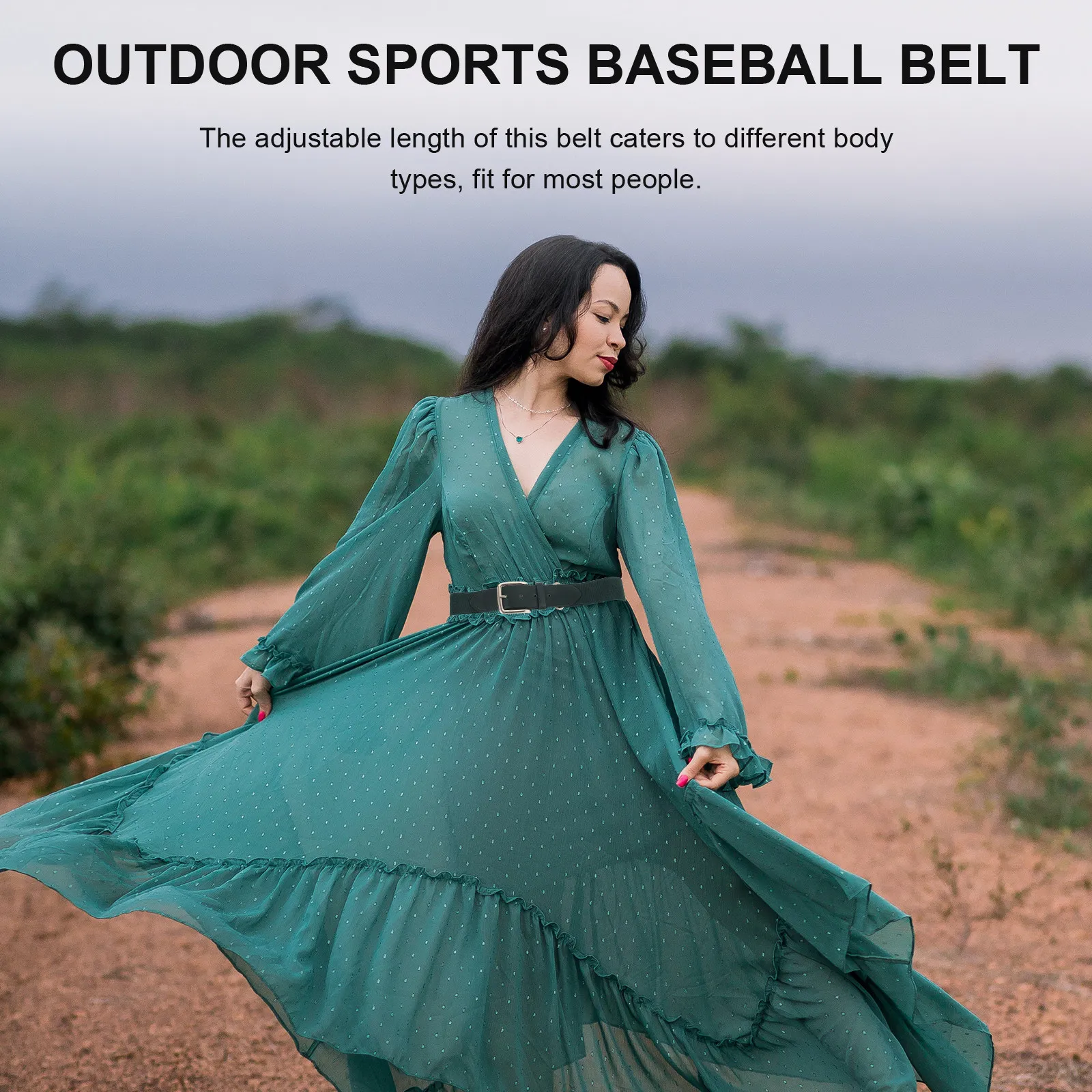 

Stretch Baseball Belt Adjustable Outdoor Sports Belt for Baseball Softball Football Training PU Nylon Iron Buckle