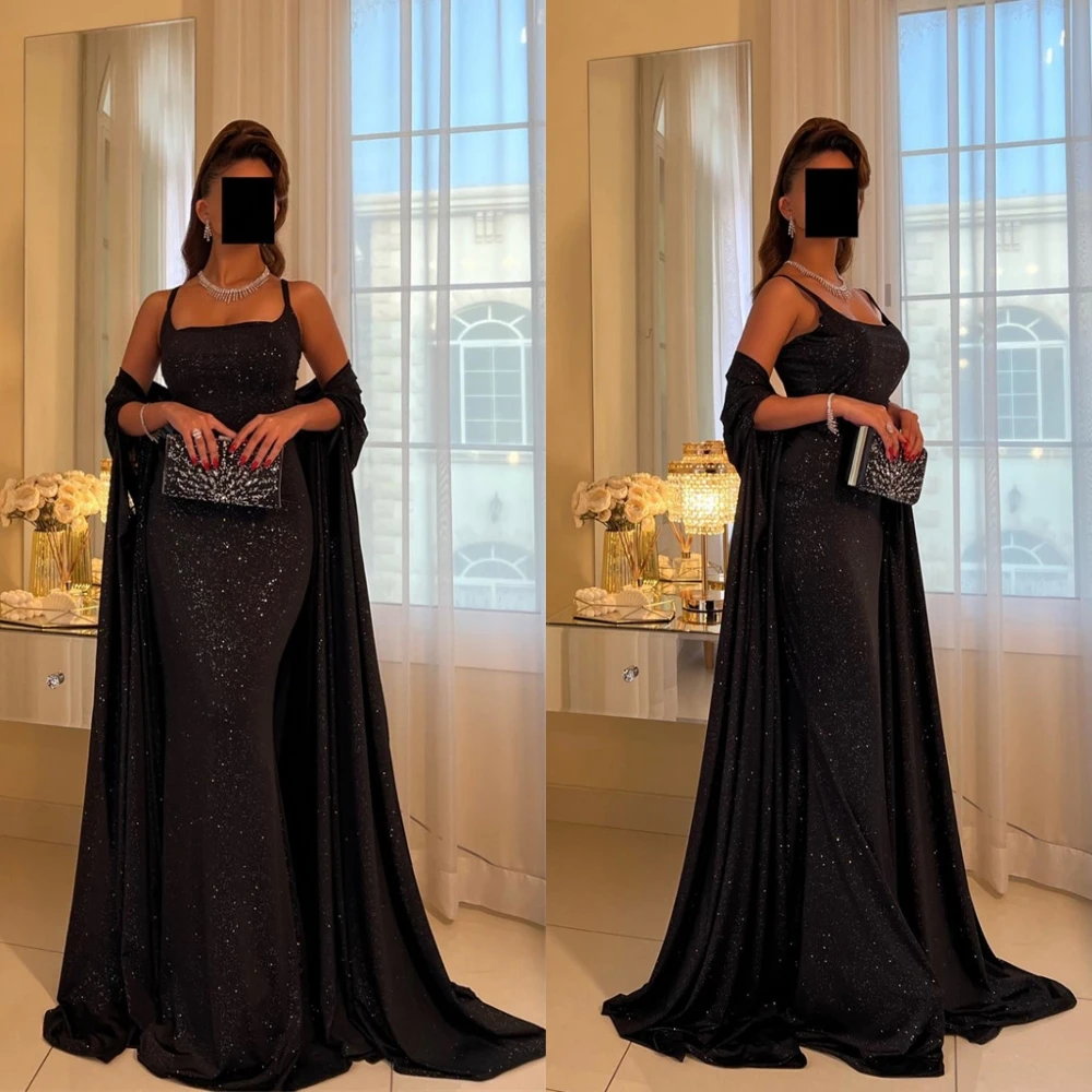 

Elegant Square Mermaid Sweep/Brush Evening Dresses Sequin Chiffon Formal Occasion Gown فساتين سهره نسائيه فخمةجديد في فساتينفسات