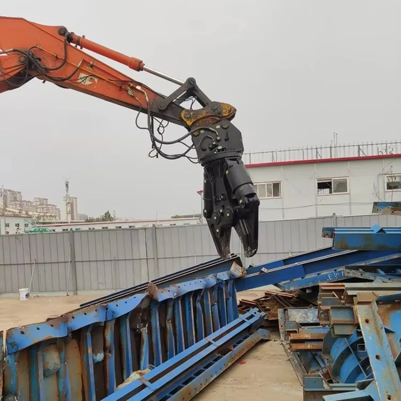 Excavator Scissors Hydraulic Shear Double Cylinder Scrap Steel Cutting Building Demolition Works Customized Easy Installation