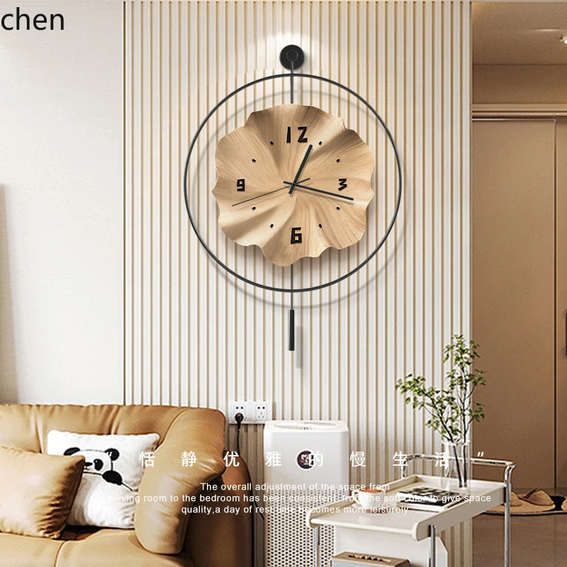 

QZT Wooden Style Clock Wall Living Room Silent Clock Wall Hanging Home Art Restaurant Wall Clock